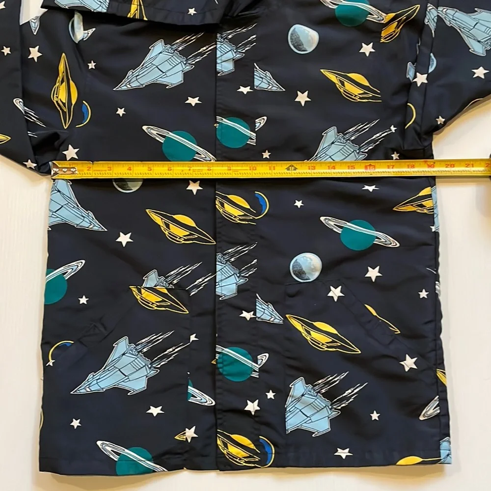 Gymboree light weight hooded jacket.  Planets and spaceships.  Boys size large